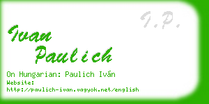 ivan paulich business card